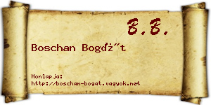 Boschan Bogát névjegykártya